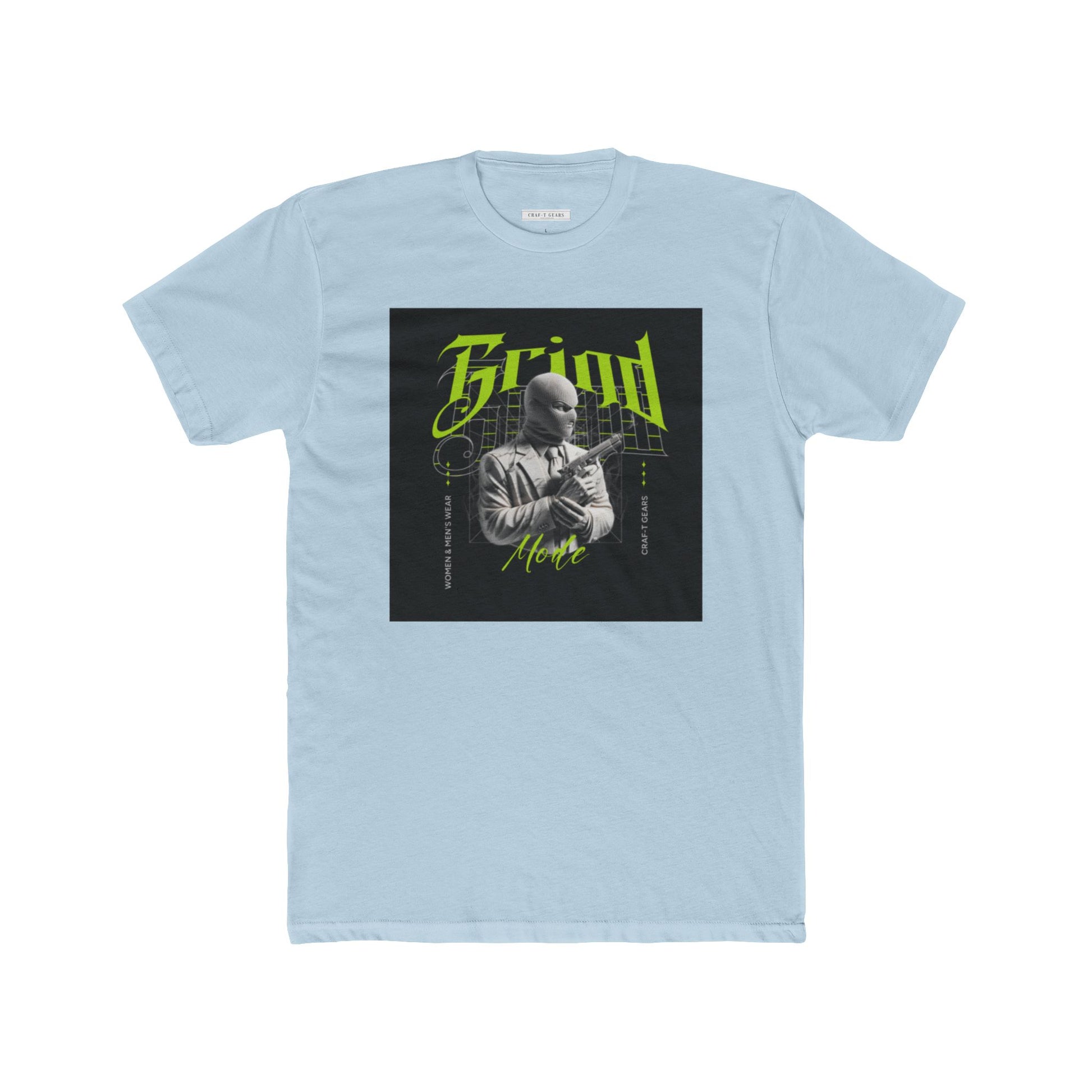 Vintage-Inspired Unisex Cotton Crew Tee - 'Grind Graphic Design