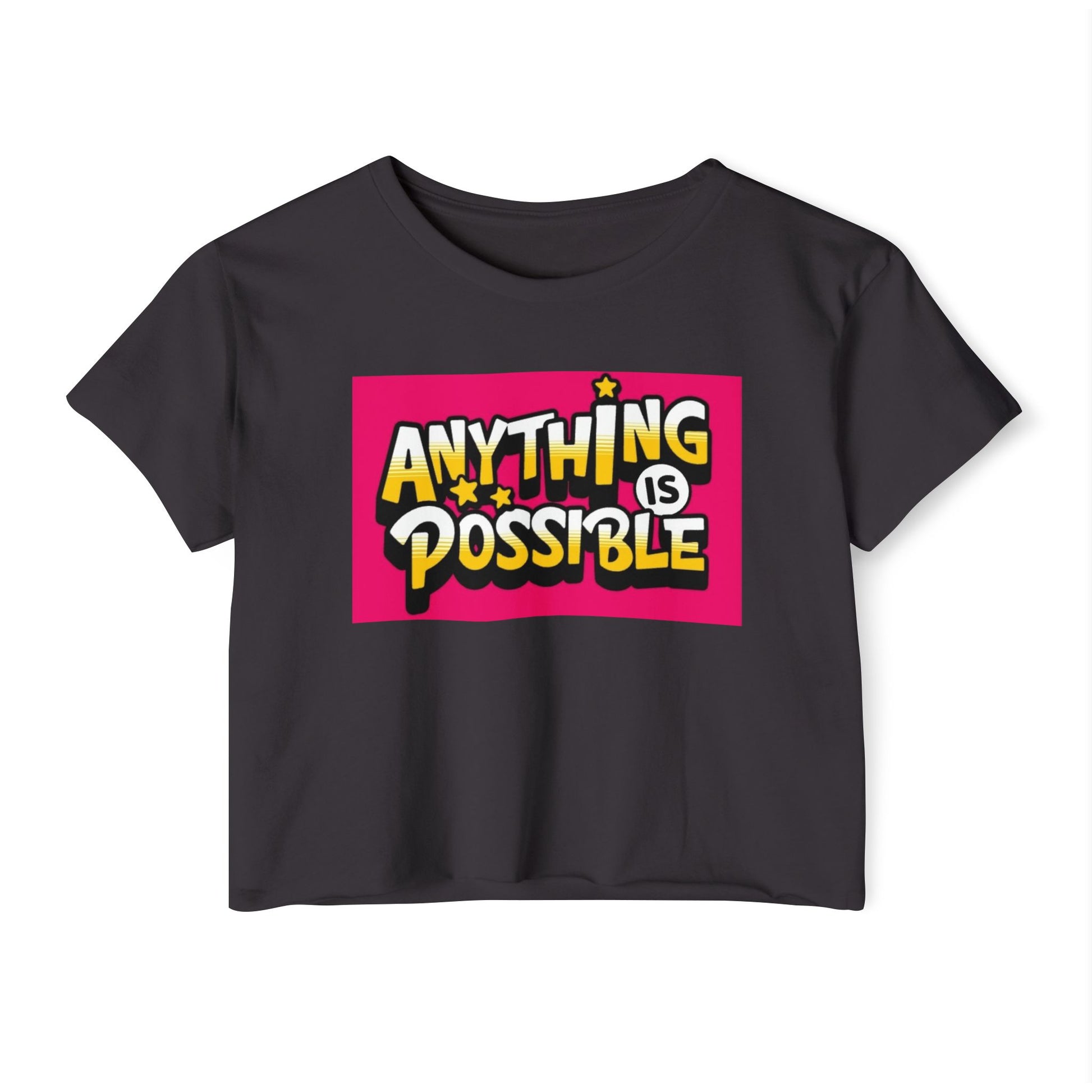 Empowering Women's Festival Crop Top | Anything is Possible | Vibrant Summer Style