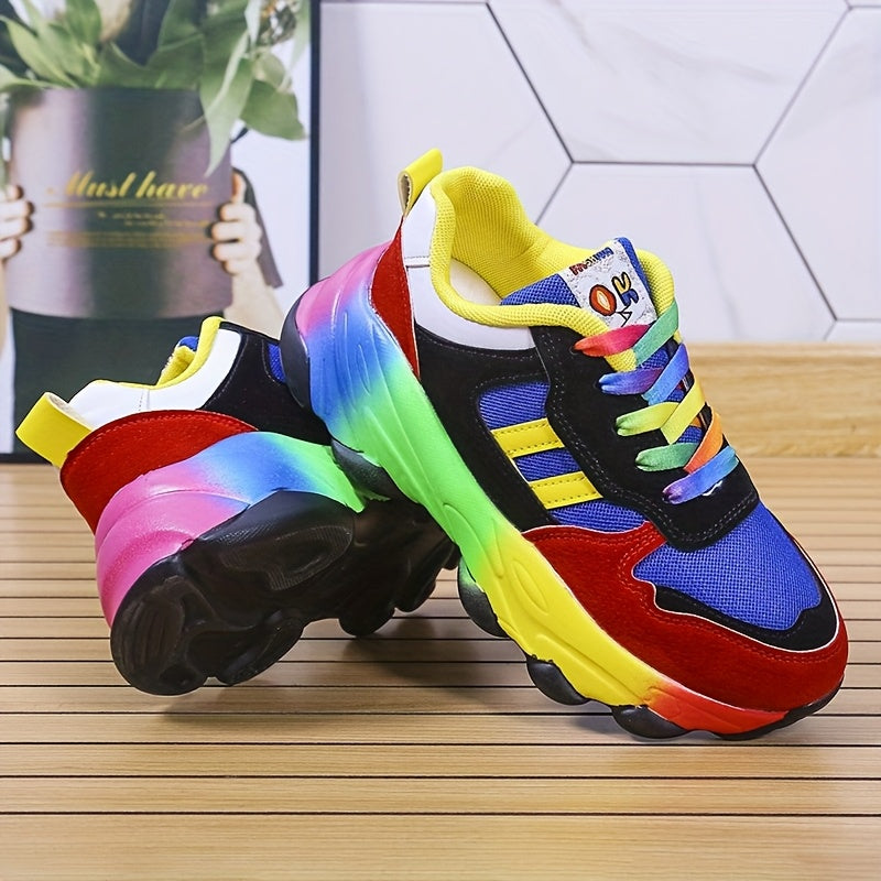 Women'S Breathable Colored All-Matching Casual Sneaker, Fashion Low Top Lace-up Sports Running Shoes, Rubber Shock Absorption Sole-2025 New Suitable Outdoor Sports Running, College Activities Travel Travel