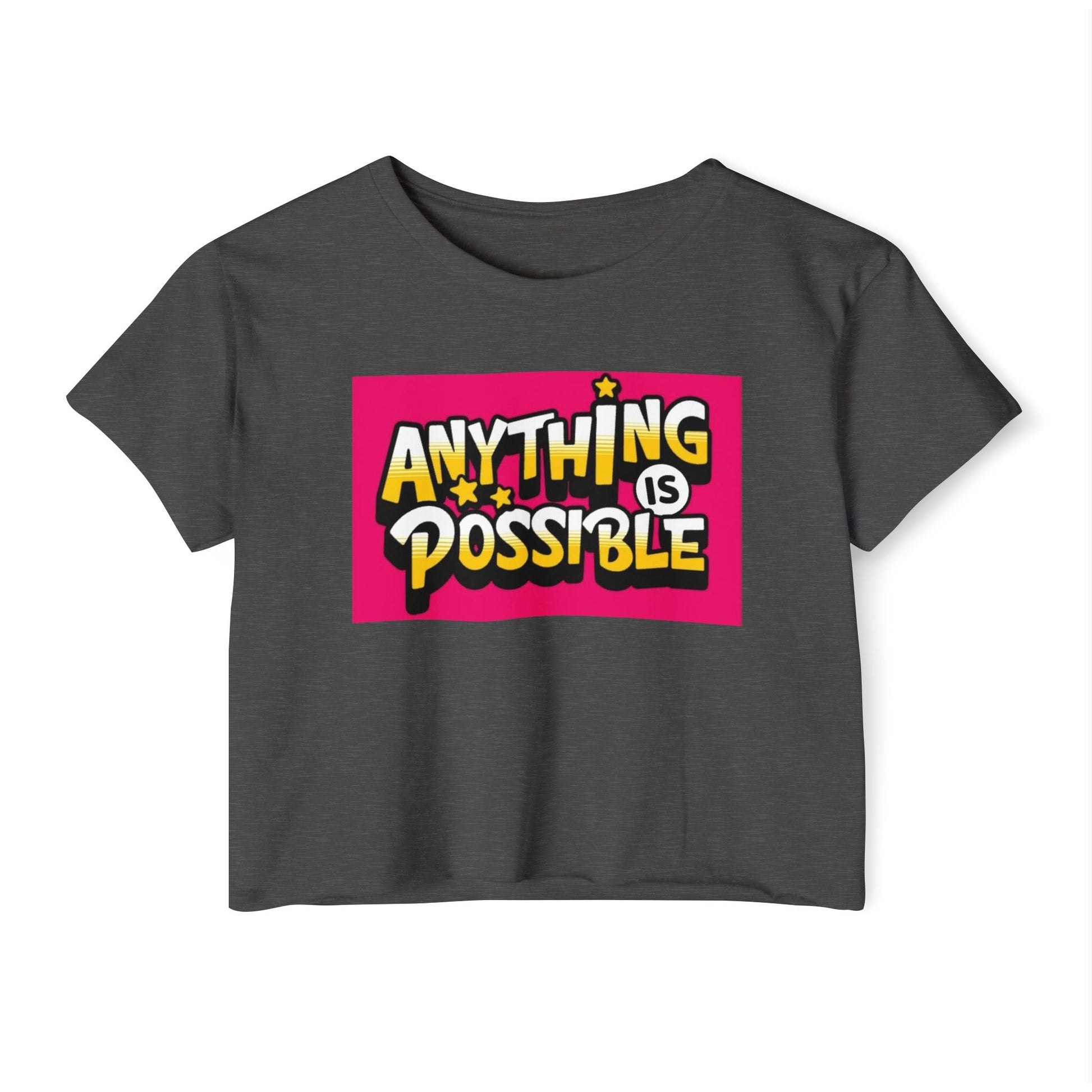 Empowering Women's Festival Crop Top | Anything is Possible | Vibrant Summer Style