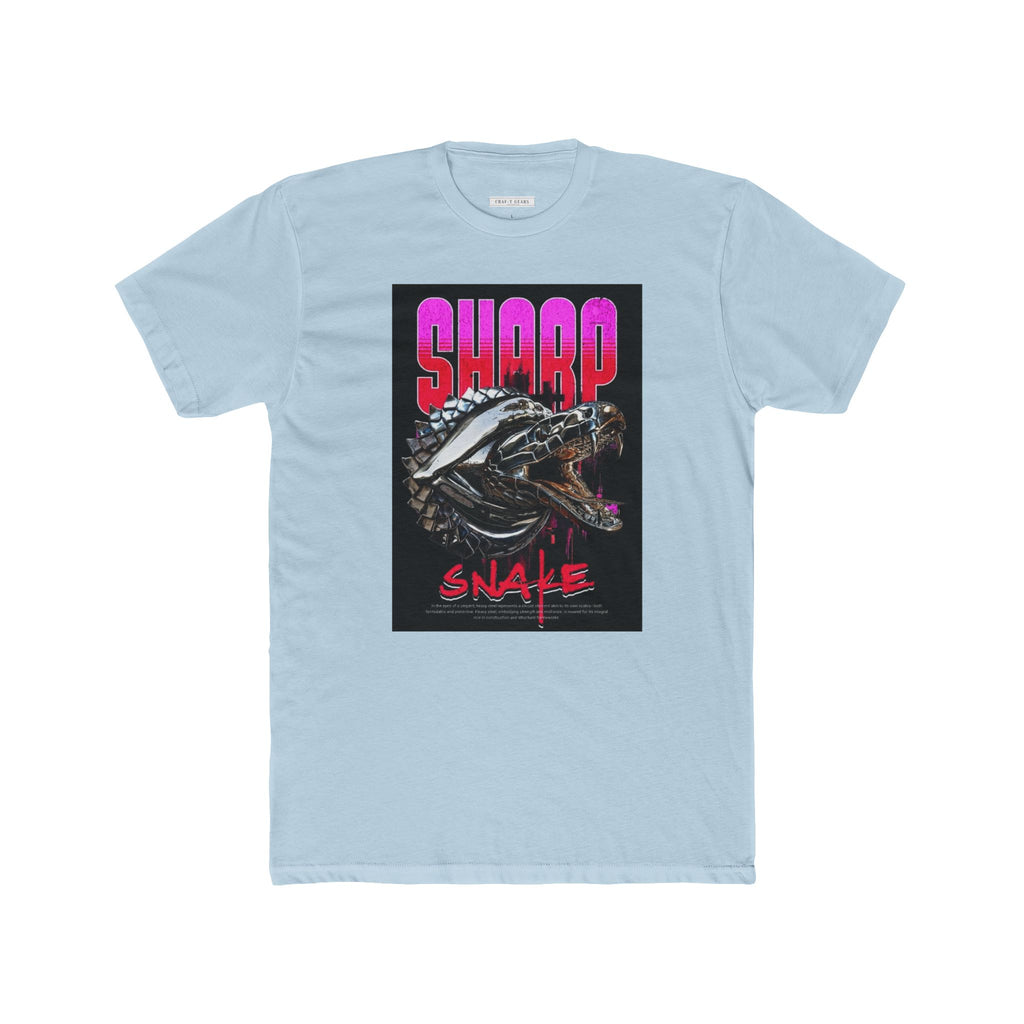 Sharp Snake Graphic Men Cotton Crew Tee - Edgy Streetwear T-Shirt for Art Lovers