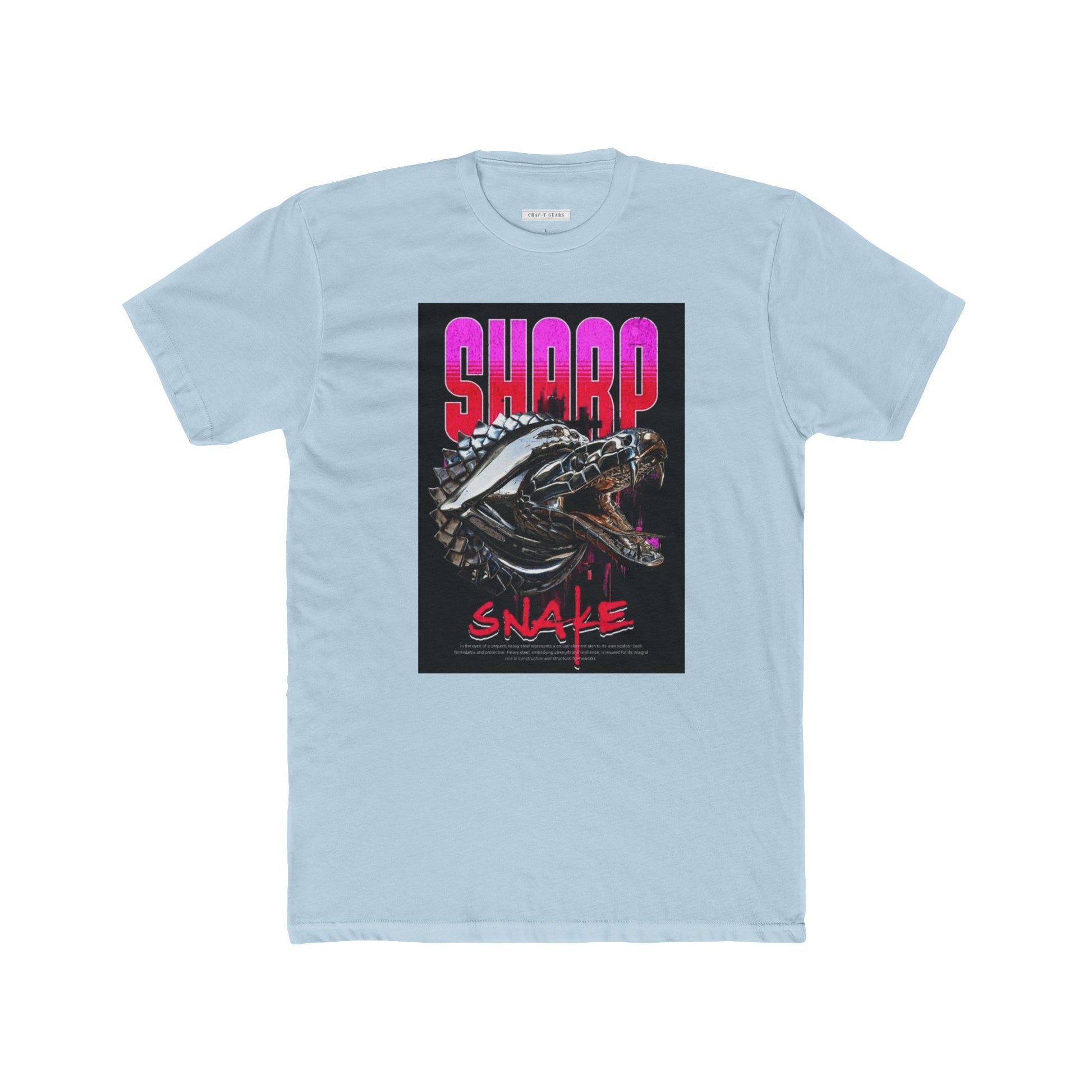 Sharp Snake Graphic Men Cotton Crew Tee - Edgy Streetwear T-Shirt for Art Lovers