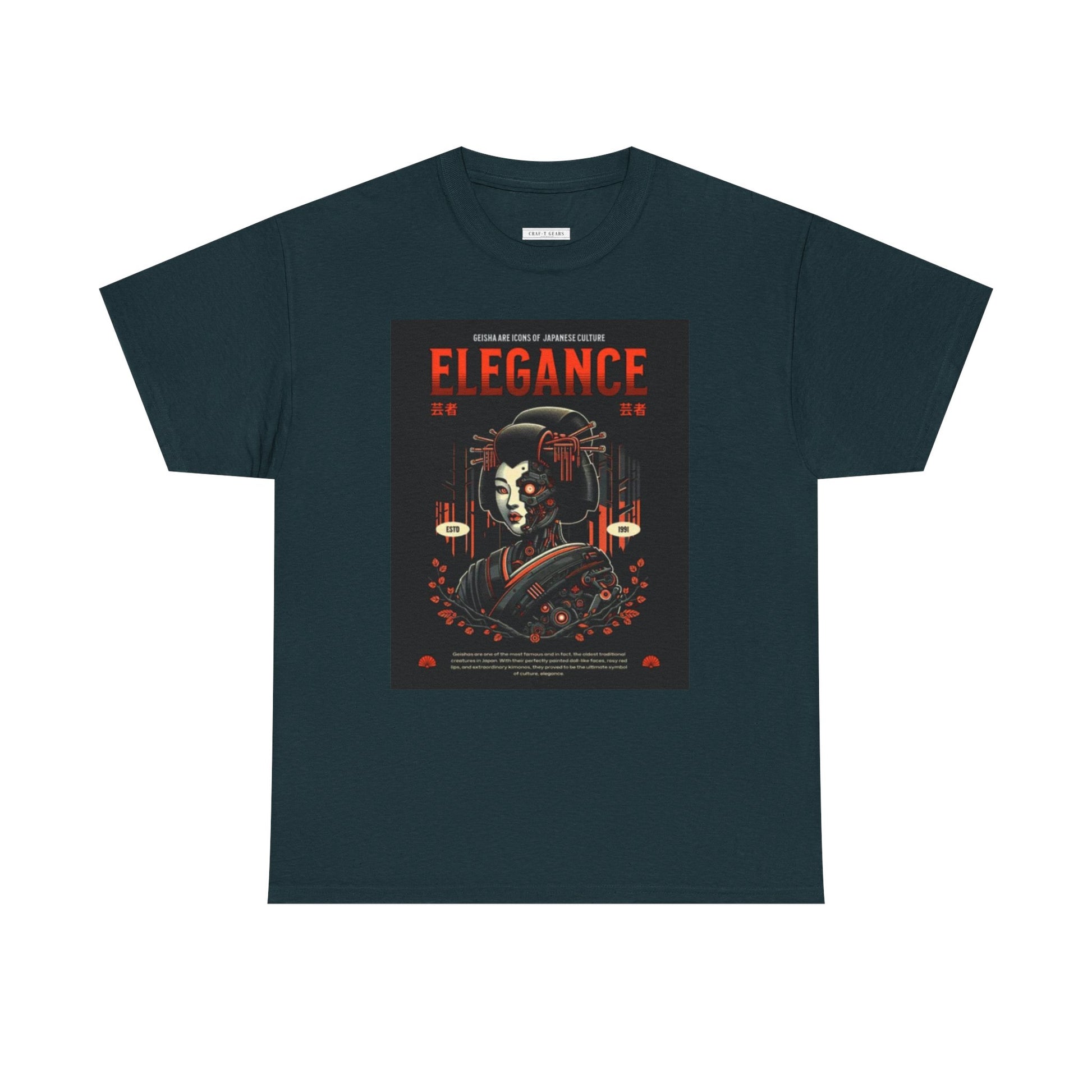 Women Heavy Cotton Tee - Japanese Elegance Graphic Shirt