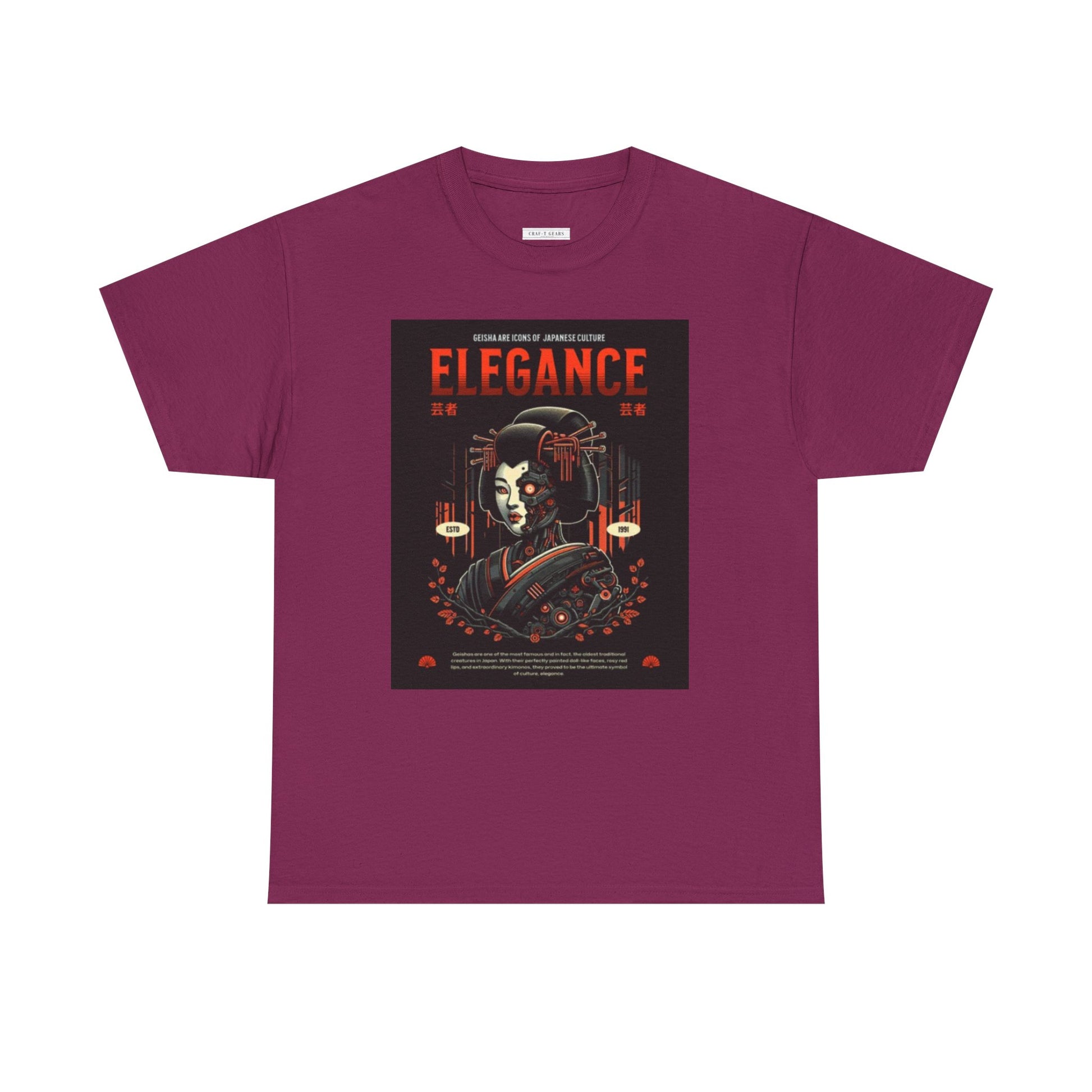 Women Heavy Cotton Tee - Japanese Elegance Graphic Shirt