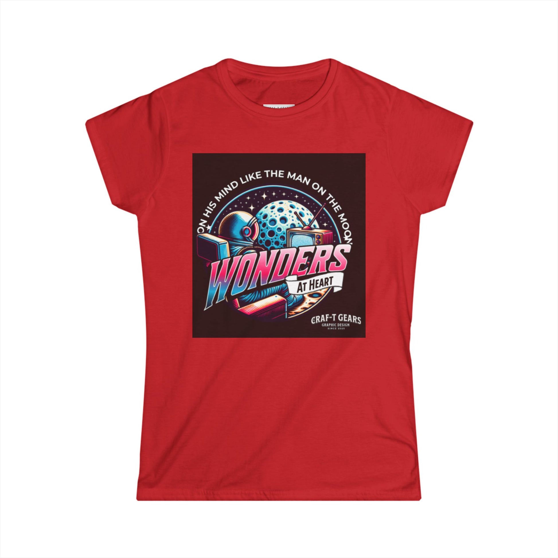 Wonders at Heart Women's Softstyle Tee - Inspirational Graphic T-Shirt for Space Enthusiasts