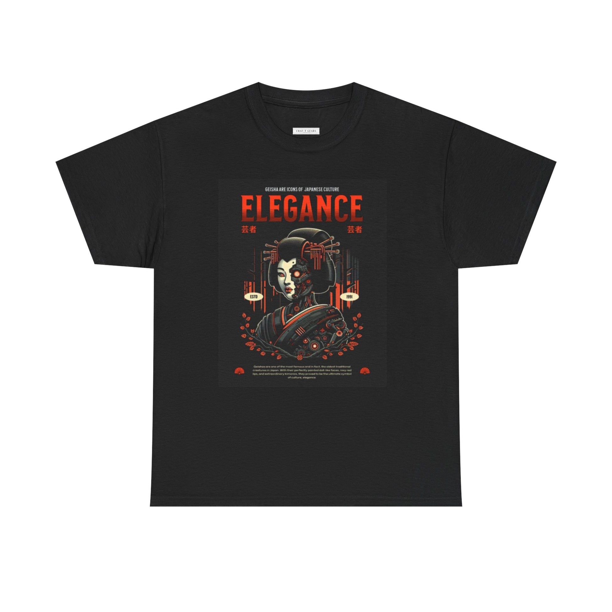 Women Heavy Cotton Tee - Japanese Elegance Graphic Shirt