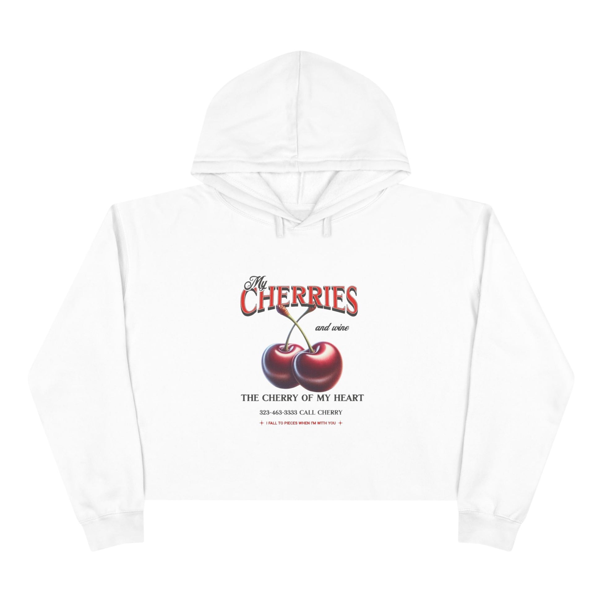 Sweet Cherry Crop Hoodie - Perfect for Summer Vibes, Casual Outings, Gift for Fruit Lovers, Cozy Style, Cute Trendy Apparel