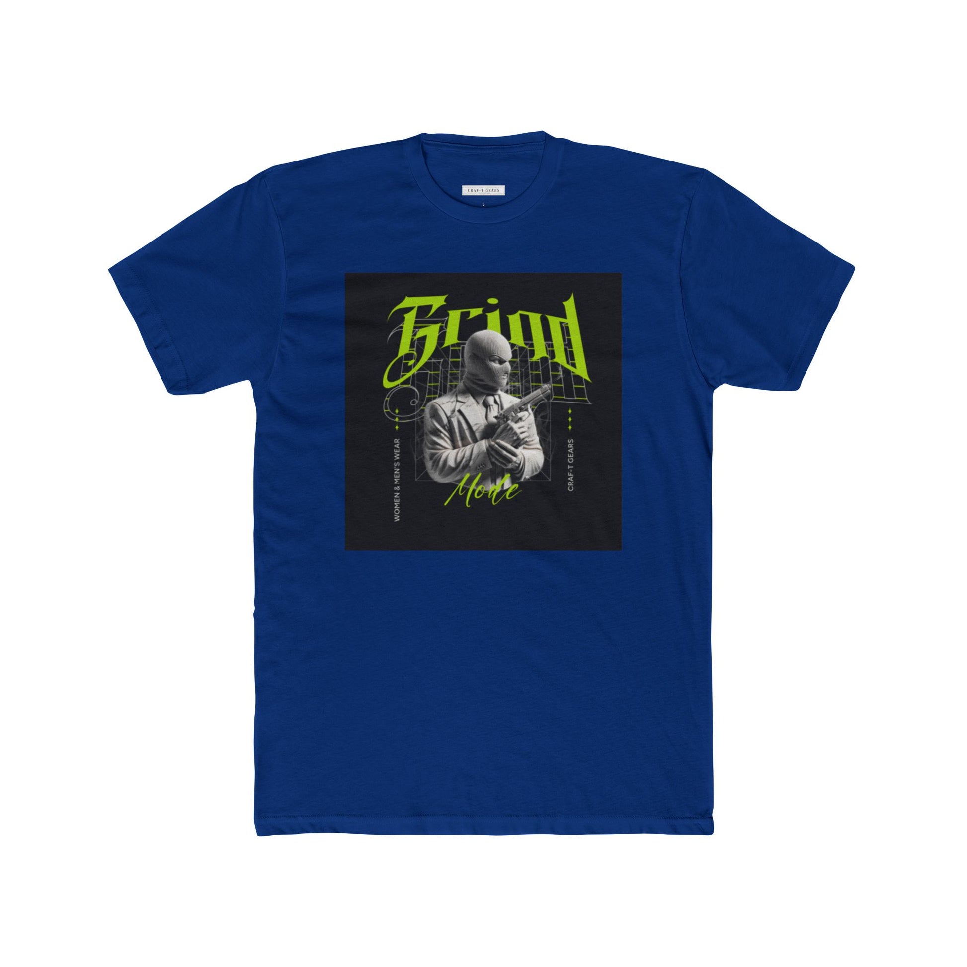 Vintage-Inspired Unisex Cotton Crew Tee - 'Grind Graphic Design