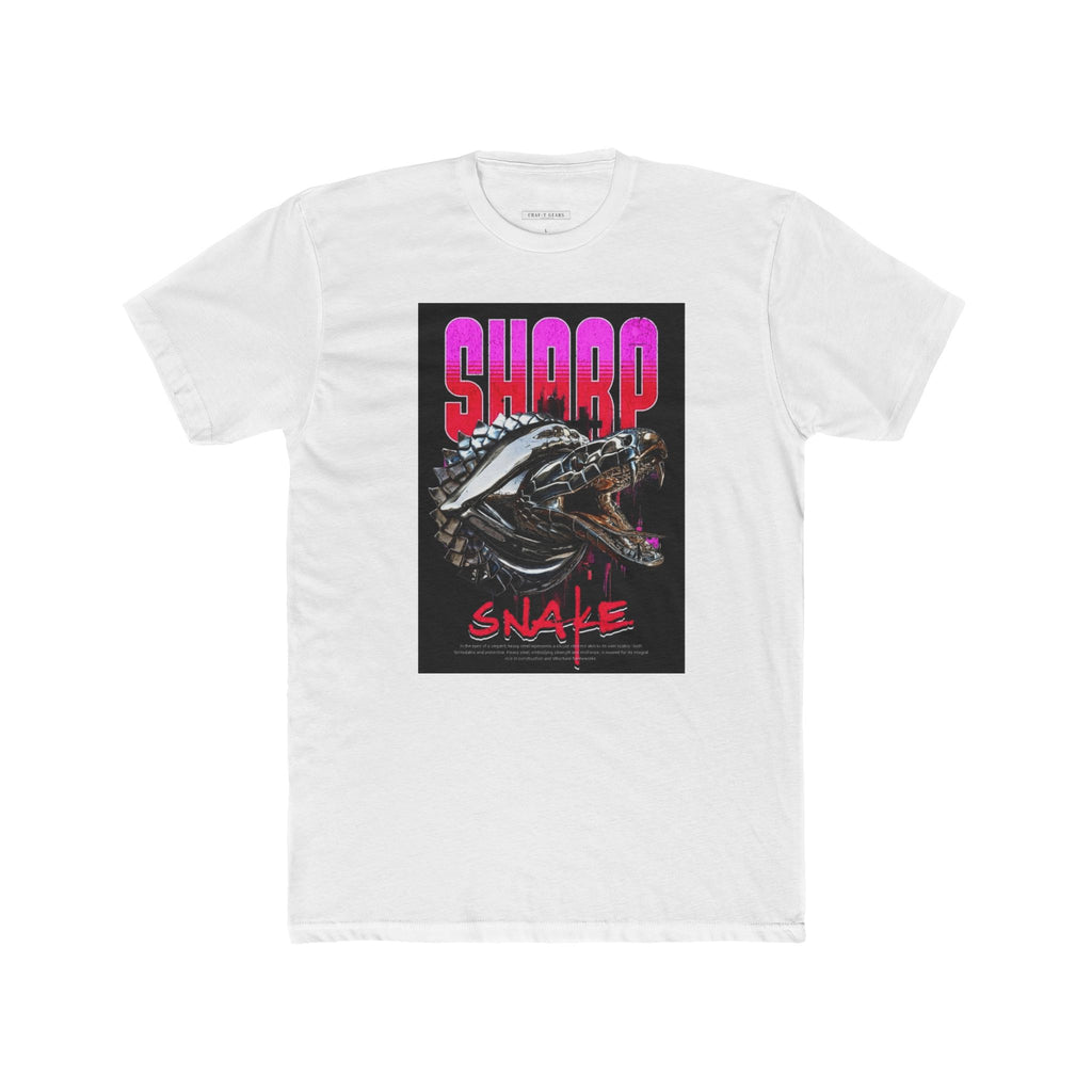 Sharp Snake Graphic Men Cotton Crew Tee - Edgy Streetwear T-Shirt for Art Lovers