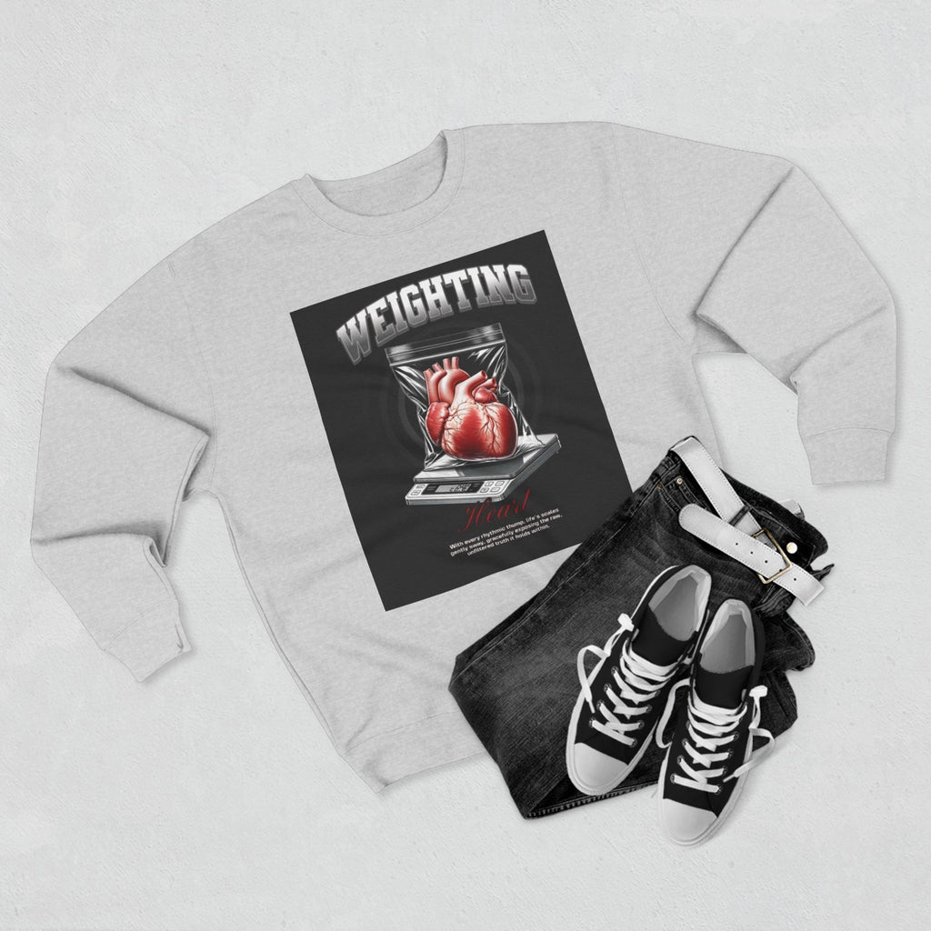 Weighting Heart Unisex Crewneck Sweatshirt - Perfect for Fitness Lovers