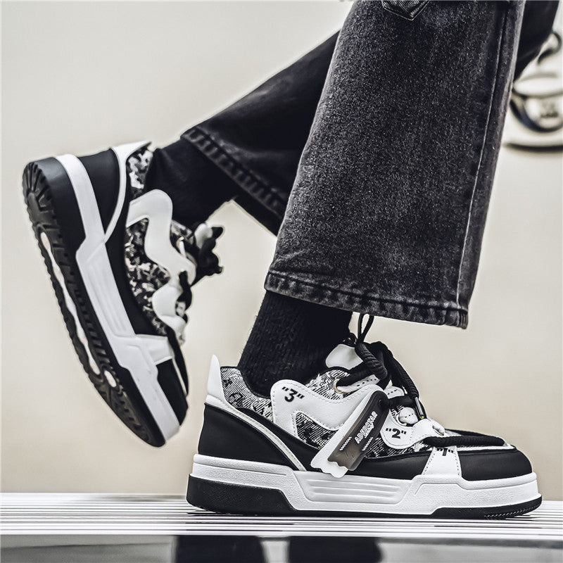 Men'S Fashion Outdoor Leisure Sports Shoes, Low-Cut Thick-Soled Non-Slip Bread Shoes, Suitable for All Seasons Comfortable Street Skateboarding Shoes.