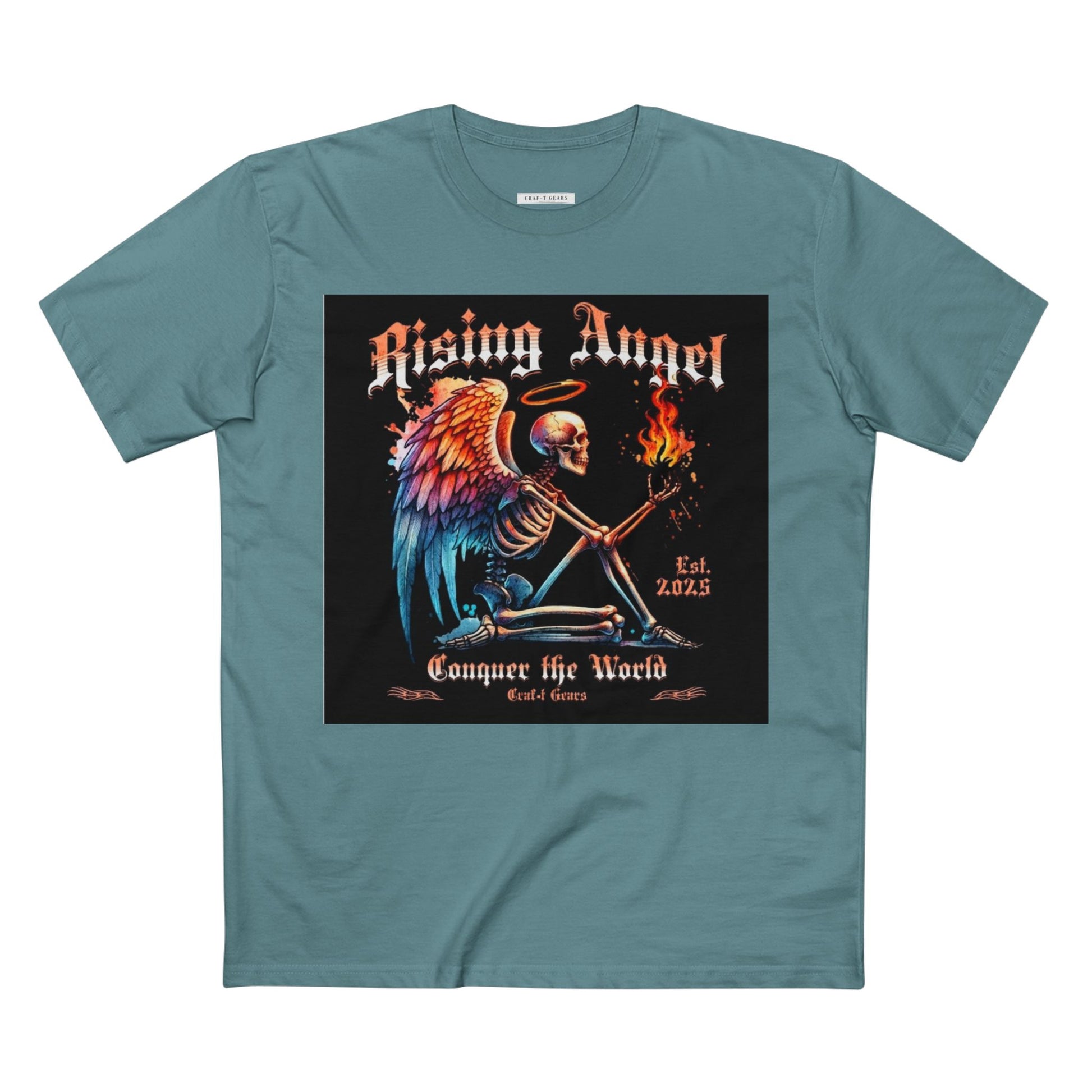 Rising Angel Graphic Tee - Conquer the World T-Shirt for Art & Music Lovers