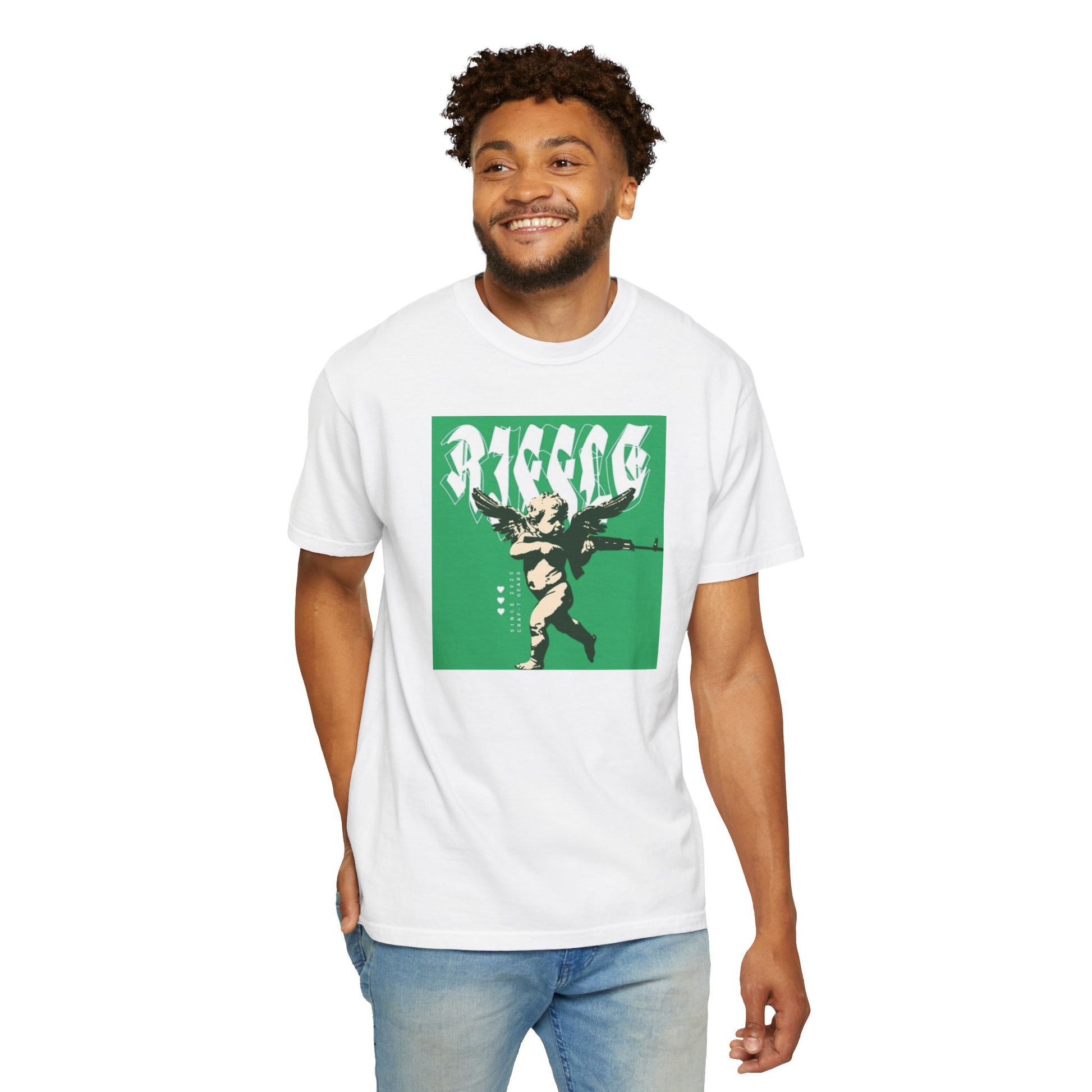 Male Outting Riffle T-Shirt - Vintage Style Graphic Tee with Bold Design