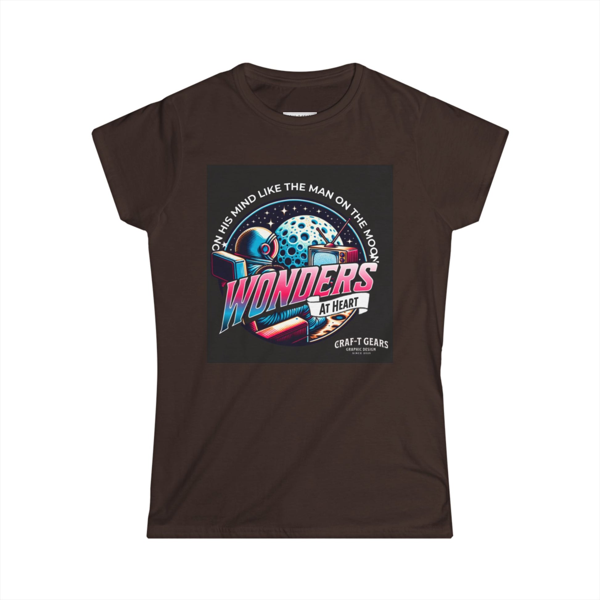 Wonders at Heart Women's Softstyle Tee - Inspirational Graphic T-Shirt for Space Enthusiasts
