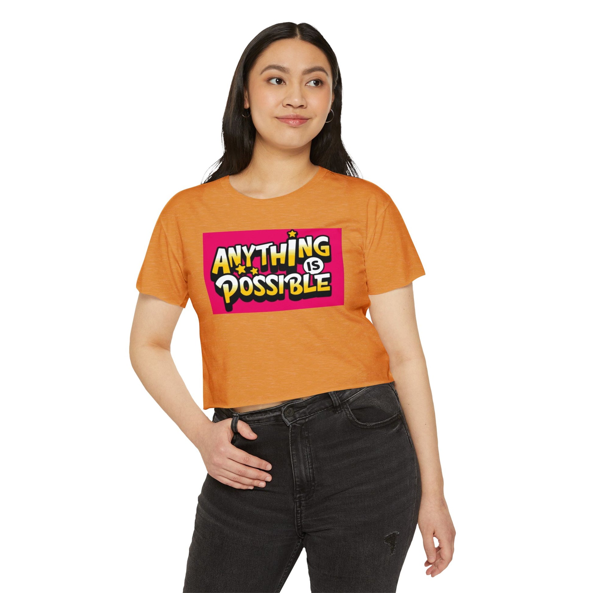 Empowering Women's Festival Crop Top | Anything is Possible | Vibrant Summer Style