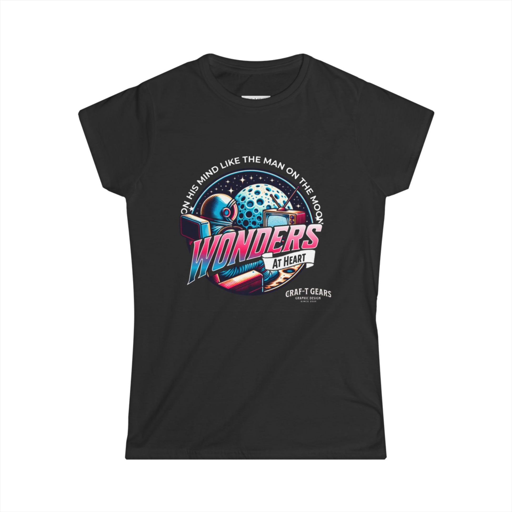 Wonders at Heart Women's Softstyle Tee - Inspirational Graphic T-Shirt for Space Enthusiasts
