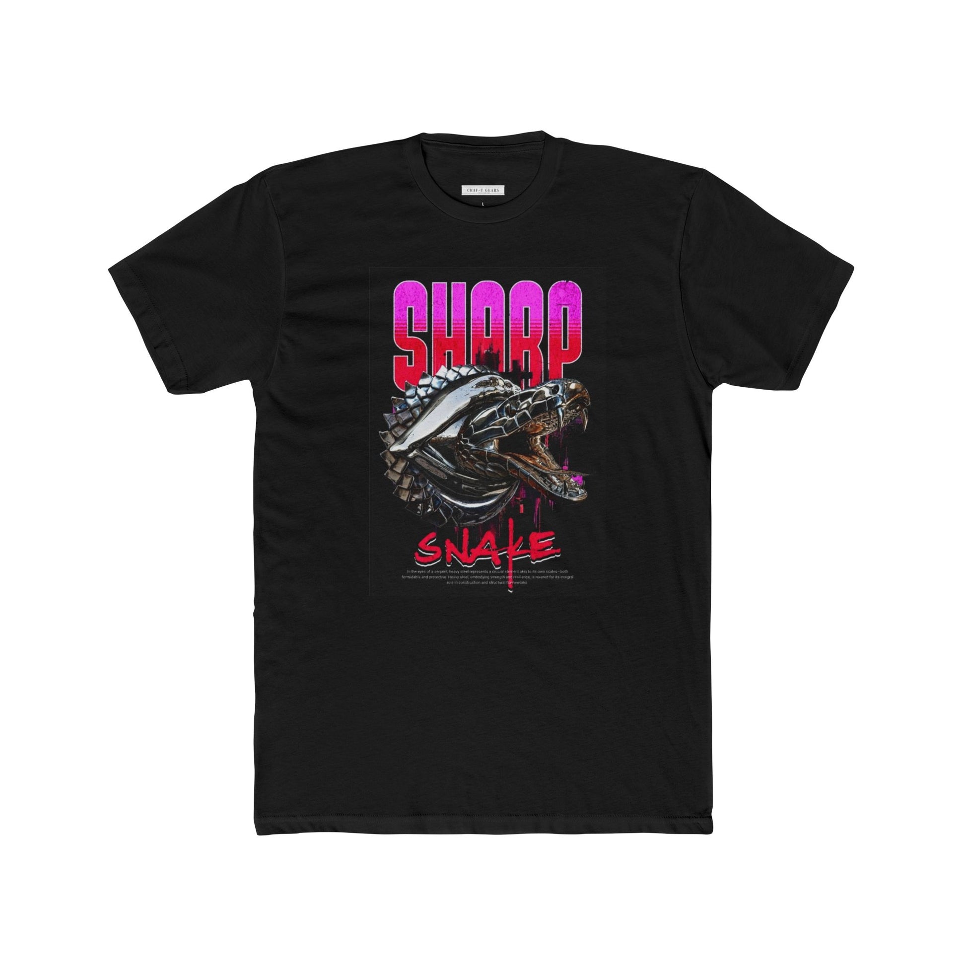 Sharp Snake Graphic Men Cotton Crew Tee - Edgy Streetwear T-Shirt for Art Lovers