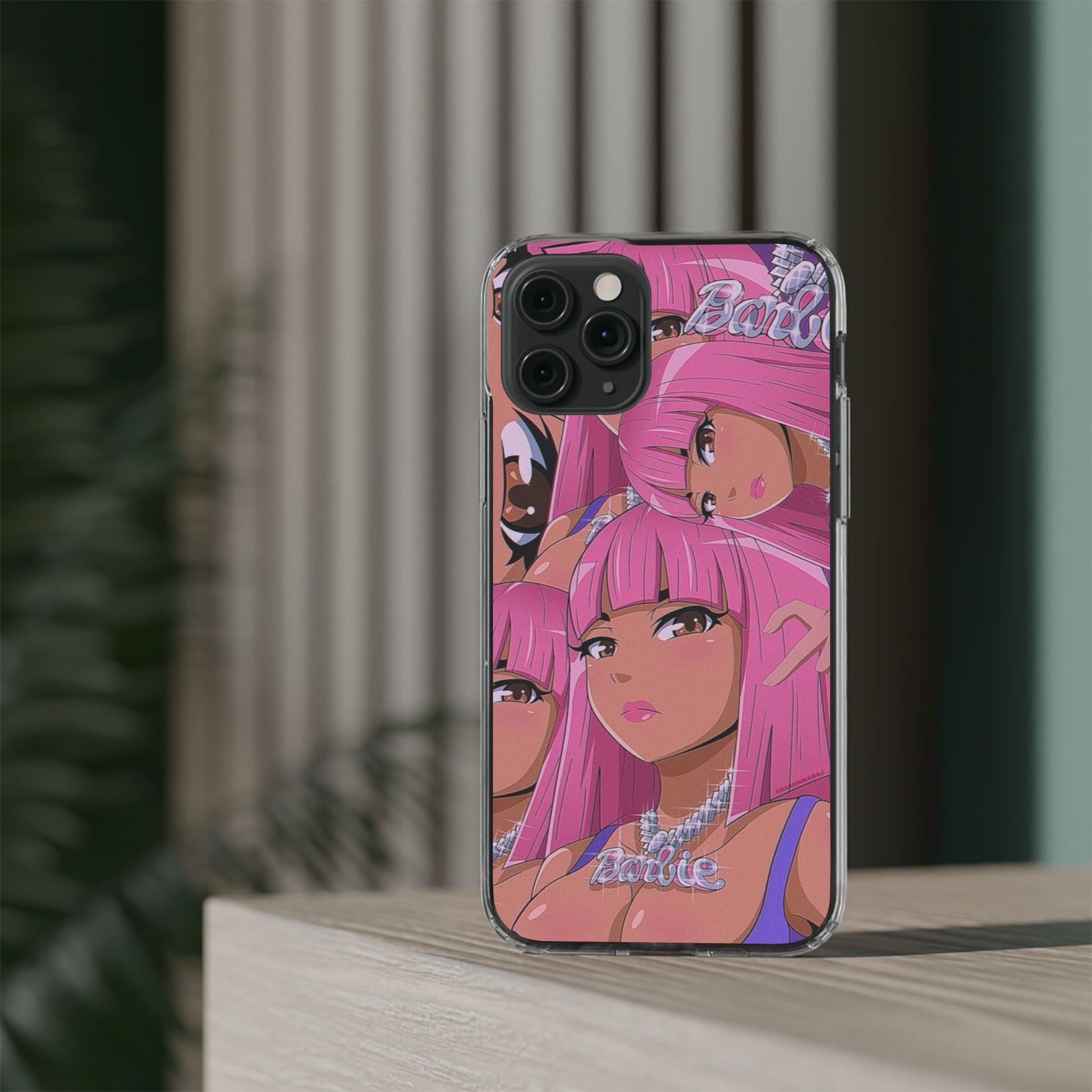 Barbie-Inspired Clear Phone Case - Trendy Protective Cover for Fashion Lovers
