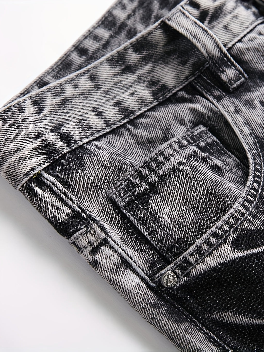 [Ripped Faux Denim] Classic Ripped Faux Denim - Straight Fit Faux Denim for Men