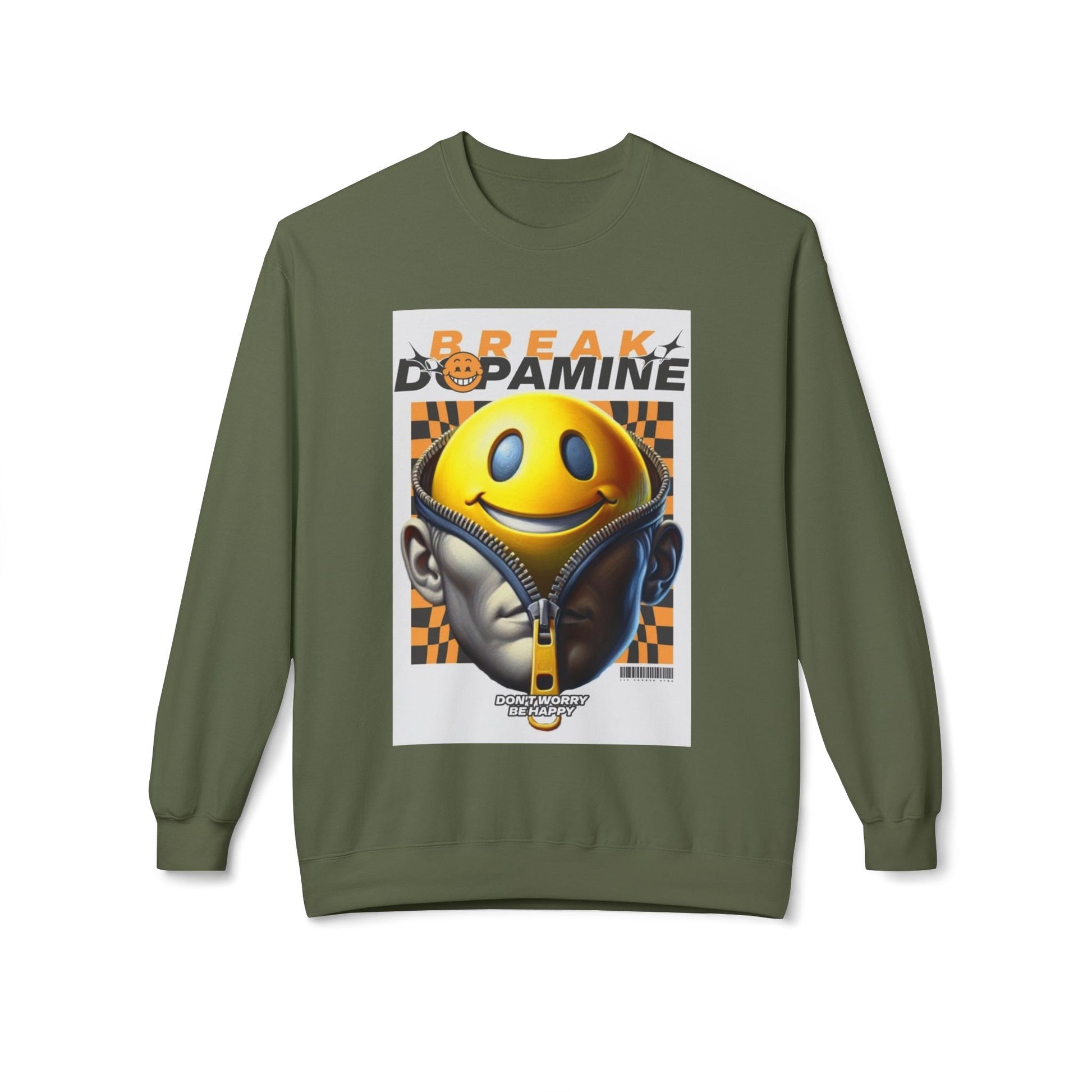 Break Dopamine Graphic Crewneck Sweatshirt - Unisex Midweight Fleece