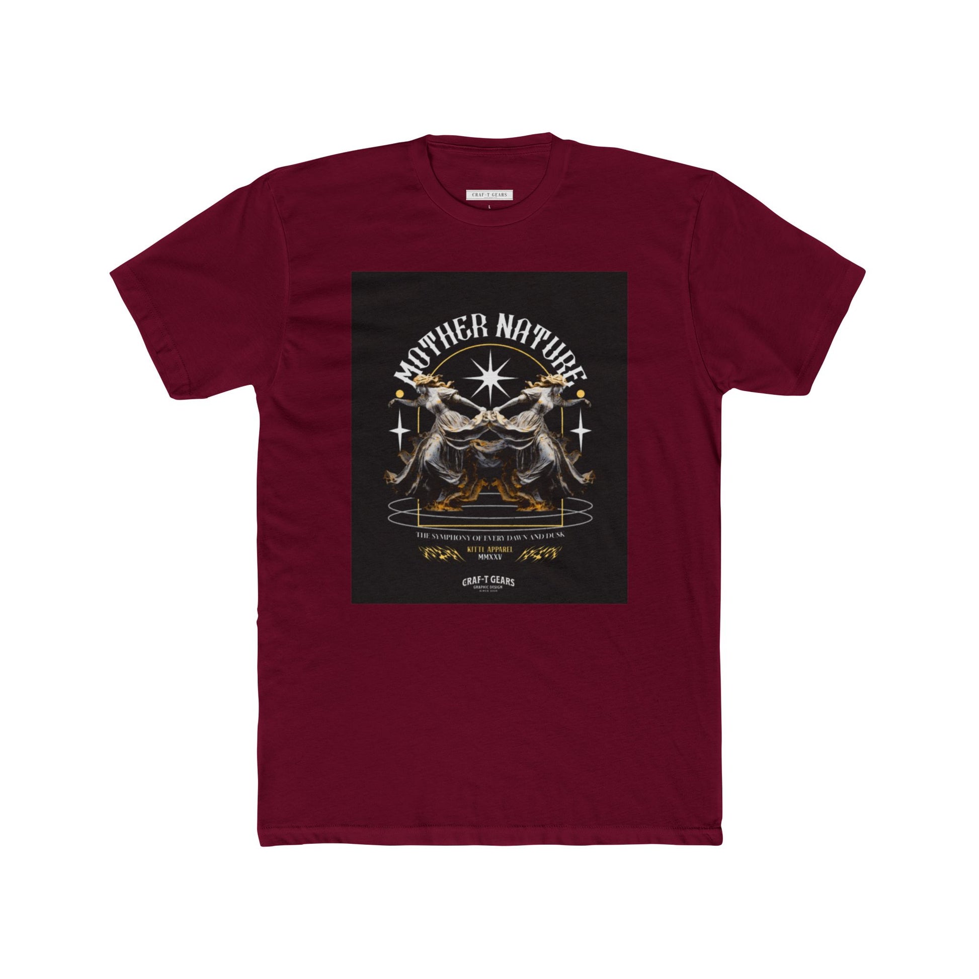 Nature-Inspired Women Cotton Crew Tee - Mother Nature Design