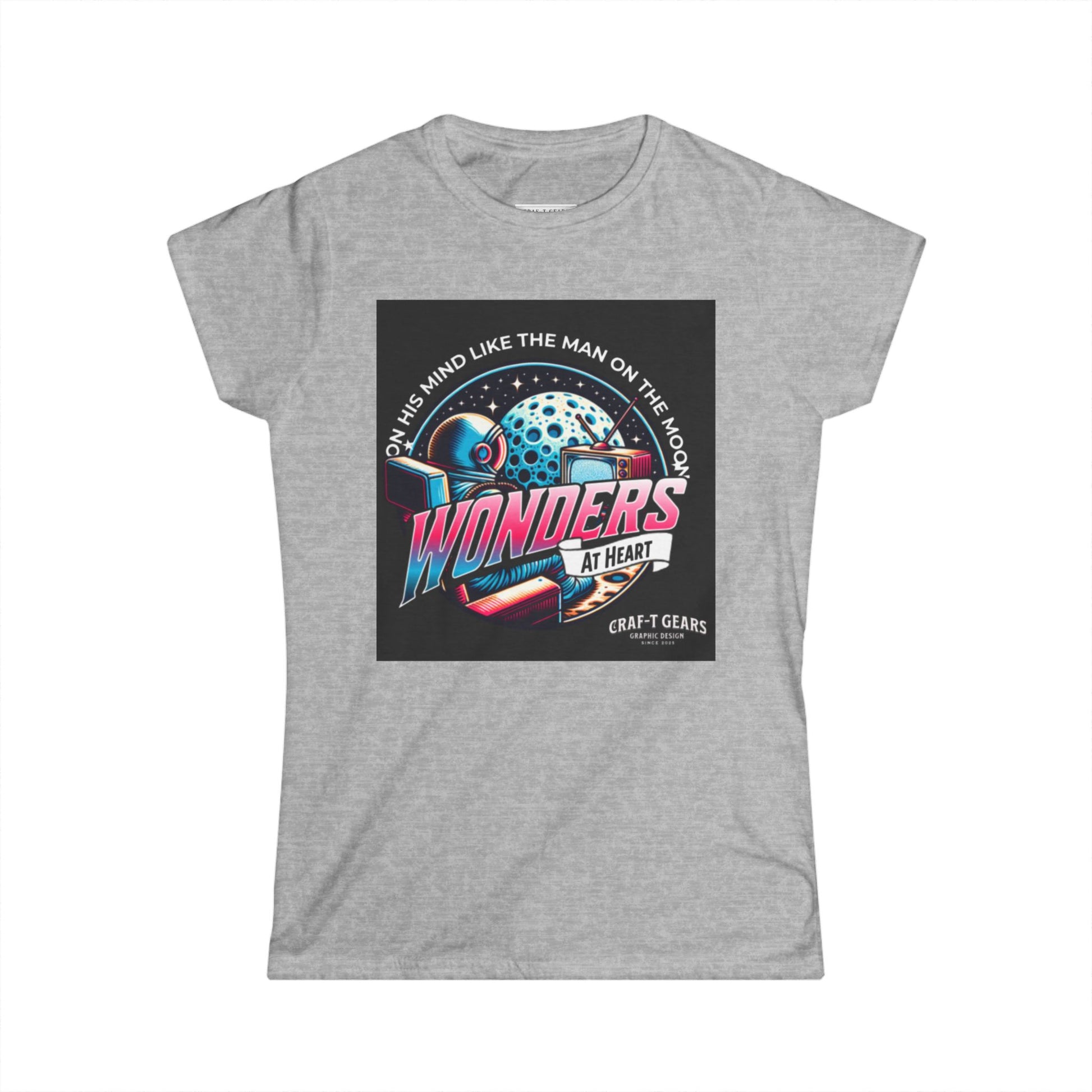 Wonders at Heart Women's Softstyle Tee - Inspirational Graphic T-Shirt for Space Enthusiasts