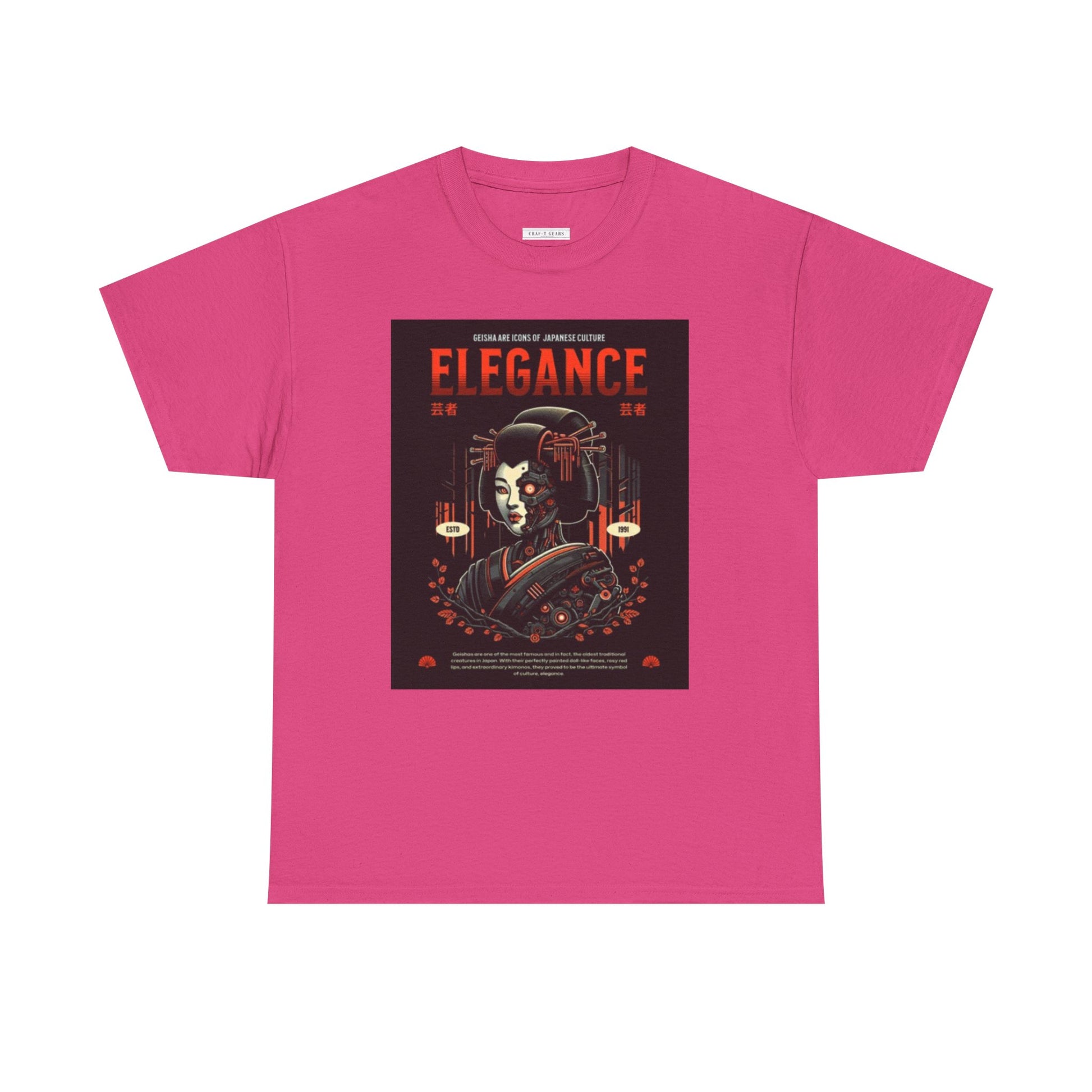 Women Heavy Cotton Tee - Japanese Elegance Graphic Shirt