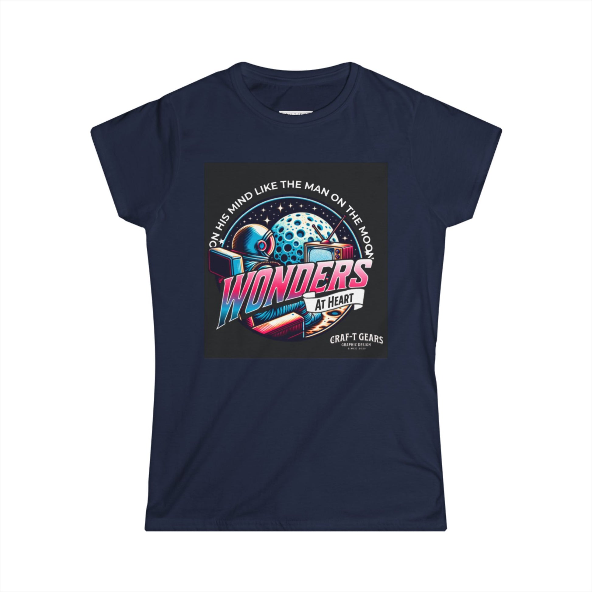 Wonders at Heart Women's Softstyle Tee - Inspirational Graphic T-Shirt for Space Enthusiasts