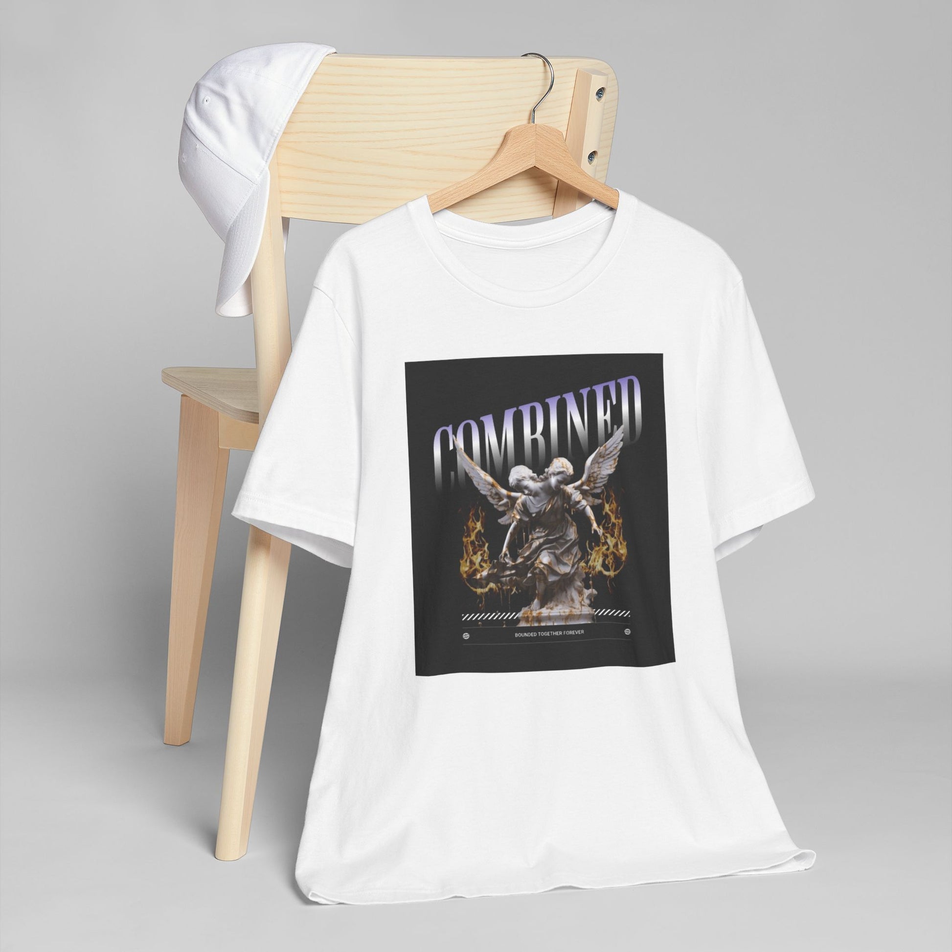 Combined Aesthetic Women Jersey T-Shirt - Graphic Angel Design