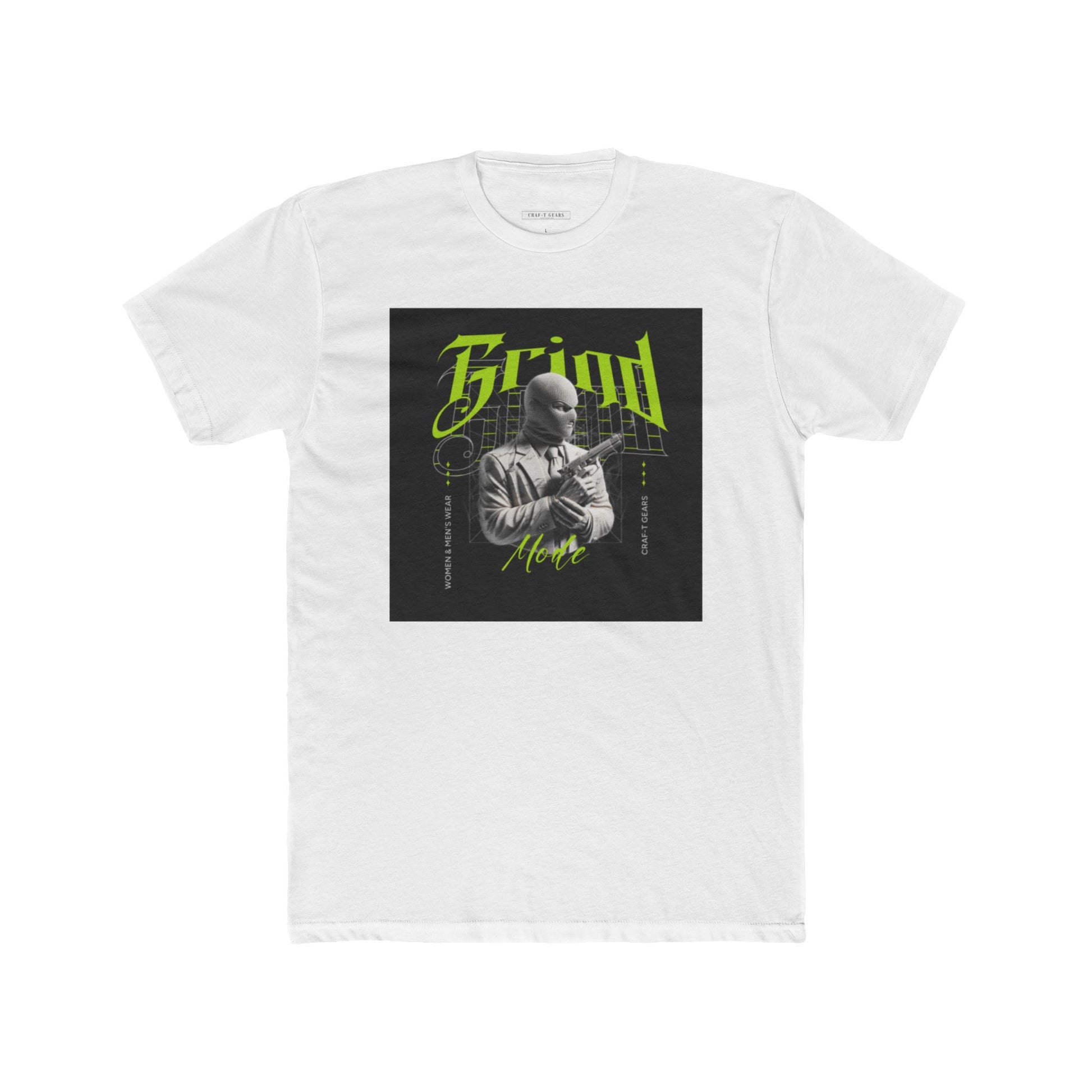 Vintage-Inspired Unisex Cotton Crew Tee - 'Grind Graphic Design