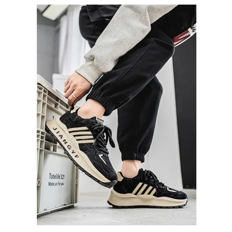 men's shoes versatile all seasons fashionable thick-soled lightweight comfortable dad shoes casual sports running trendy shoes