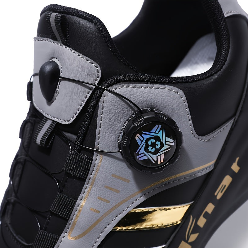 Men's Trendy Colour Block Basketball Shoes With Rotating Buckle, Comfy Non Slip Durable Sneakers For Men's Outdoor Activities