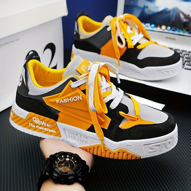 [Everyday Comfort] Men's Chunky Sneakers - Breathable Mesh, Shock-Absorbing Thick Sole, Lace-Up - Everyday Comfort for Outdoor Activities and Casual Attire