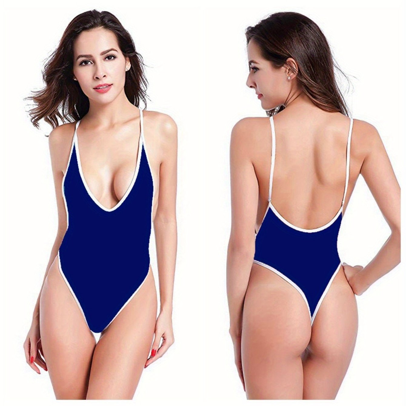 Women's Sexy High-Elasticity Bikini One-Piece Swimsuit with Adjustable Three-Point Suspender & V-Neck Design - Solid Black Sporty Swimwear for Beach, Pool, Gym, Swimsuit Bikini, Water Sports Attire, Highelasticity Fabric, Sty