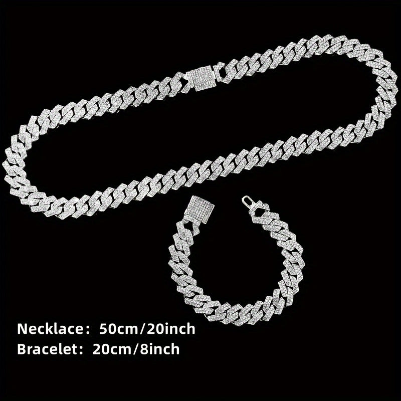 4pcs, Men's Rhinestone Bracelet Set, Ring Set, Men's Watch Gift Set