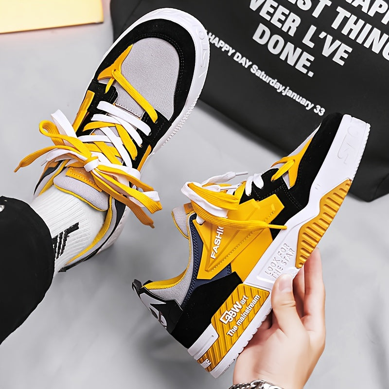 [Everyday Comfort] Men's Chunky Sneakers - Breathable Mesh, Shock-Absorbing Thick Sole, Lace-Up - Everyday Comfort for Outdoor Activities and Casual Attire